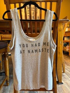 Spiritual Gangster Overaized Gray Graphic Tank - You Had Me At Namaste M